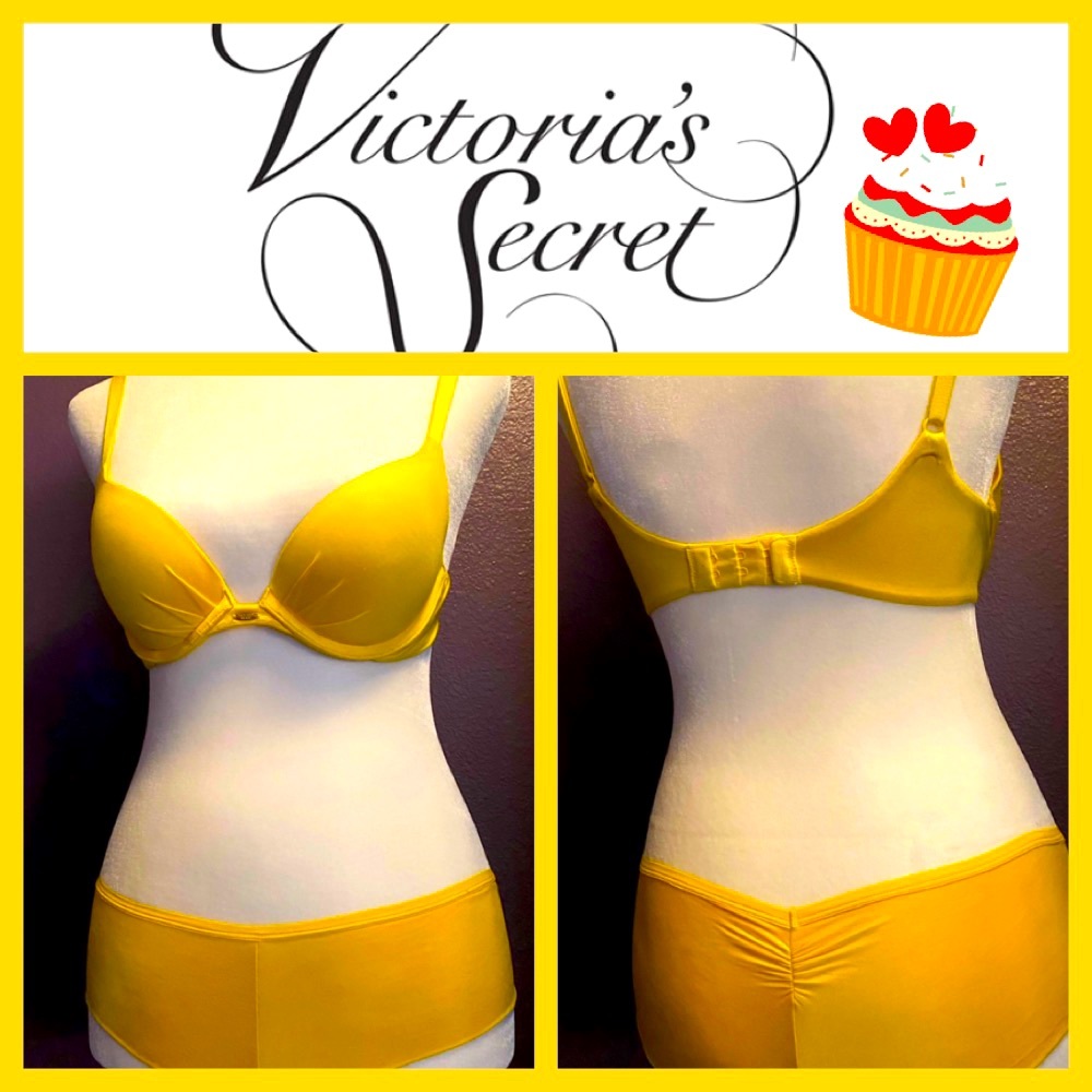 2/$15 Victoria’s Secret Yellow Push Up Bra Panty
